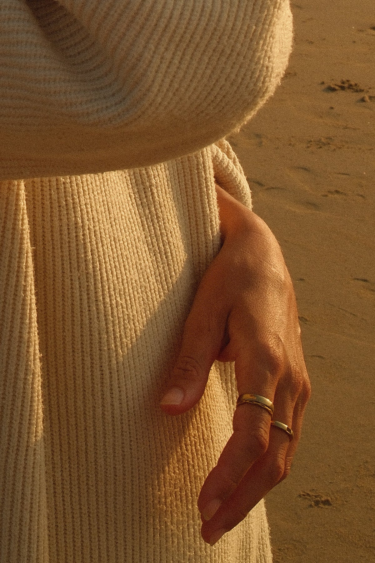 Anne Thaléa gold rings worn on the hand