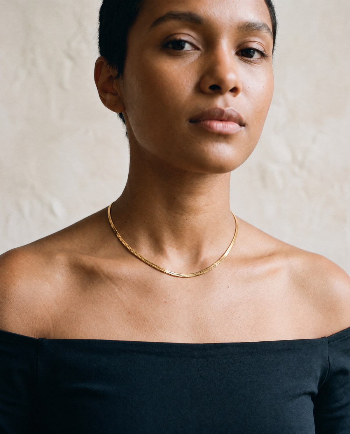 Everyday Snake Chain worn by a model