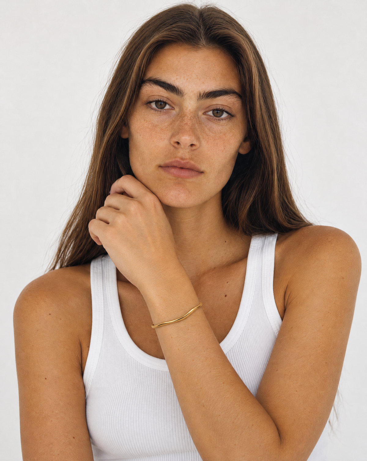 Wave Flow Bangle worn by a model